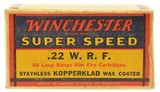 Scarce 1938 Winchester Super Speed 22 WRF Kopperklad No Patent - 2 of 5