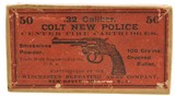 Winchester 32 Colt New Police Picture Box Ammo Partial Box - 1 of 7