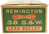 Remington UMC “Dog Bone" Kleanbore Box 38 S&W Ammo Full Box - 3 of 5
