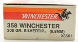 Full Box 358 Winchester Ammo 200 Grain SILVERTIP 20 Rounds - 2 of 3