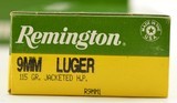 Remington 9mm Luger Ammo 115 Grain JHP Hollow Point 150 Rounds - 2 of 3