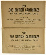 WW2 Winchester .303 British Cartridges 174gr. FMJ 40 rounds Ammo - 1 of 3