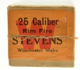 Full Box Winchester 25 Stevens RF Ammunition 50 Rounds Black Powder - 3 of 7