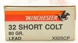 Full Box Winchester 32 Short Colt Ammo 80 Grain Lead 50 Rounds - 2 of 3