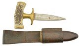 WWI Push Dagger Stag Handle w/ Ross Rifle Bayonet Scabbard - 1 of 11