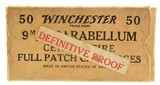 Scarce Box of Winchester 9mm Proof Cartridges Ammunition - 1 of 4