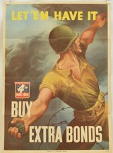 Original WW2 Poster LET EM HAVE IT 4th War Loan Bond 20x28 - 1 of 6