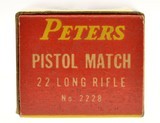 Excellent Peters Pistol “1953 Match" Issue 22 LR Full Box Ammo - 5 of 7