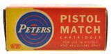 Excellent Peters Pistol “1953 Match" Issue 22 LR Full Box Ammo - 4 of 7