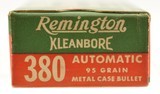 Excellent Full Box Post WWII Remington Kleanbore 380 Auto Ammo - 2 of 5