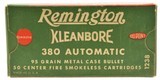 Excellent Full Box Post WWII Remington Kleanbore 380 Auto Ammo - 1 of 5