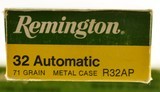 Remington .32 Automatic 71gr. Round Nose ammunition (100) - 2 of 3