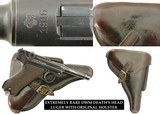 Extremely Rare DWM Death's Head Luger & Holster Bring Back - 1 of 15