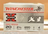 Winchester Super X 20ga high brass 2 3/4in 1oz. #4 lead= 250 Rnds - 4 of 4