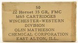 Winchester-Western 22 Hornet Ammo M65 Military Survival Full Box - 1 of 6