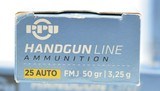 PPU 25 Auto Ammunition 50 Grain FMJ 200 Rounds - 2 of 3