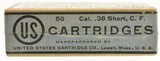 Excellent Sealed! US Cartridge Co. 38 Short CF Black Powder Ammo Lowel - 4 of 6