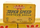 Vintage Winchester Super-Speed Paper 12ga. 2 3/4" 4 Buck Shells Crate - 3 of 9