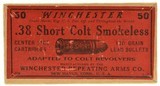 Full & Sealed! Winchester 38 Short Colt Smokeless Ammo - 1 of 6