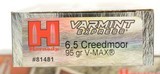 Hornady Varmint Express 6.5 Creedmoor 95 Gr V-Max Ammo 40 Rounds - 2 of 3