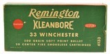 Excellent Full Box Remington Kleanbore 33 Winchester Ammo 20 Rounds - 1 of 7