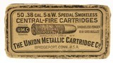Full Sealed! Box UMC 38 S&W Special Smokeless 158 Grain Ammo - 1 of 6