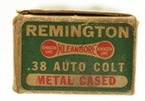 Rem UMC “Dog Bone" Full Box 38 Automatic Colt Ammo - 2 of 5