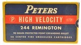 Peters 244 Rem High Velocity 90 GR Protected Point Expanding Bullet 20 - 1 of 6