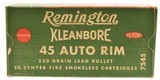 Full Box Remington Kleanbore 45 Auto Rim Ammo 230 GR Lead - 1 of 4