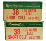 Remington 38 Short Colt Ammunition Two Full Boxes 100 Rds 125 GR Lead - 2 of 3