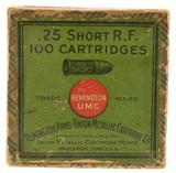 Scarce Sealed! 25 Short Rim Fire Ammo Black Powder 100 Rounds REM-UMC - 1 of 6
