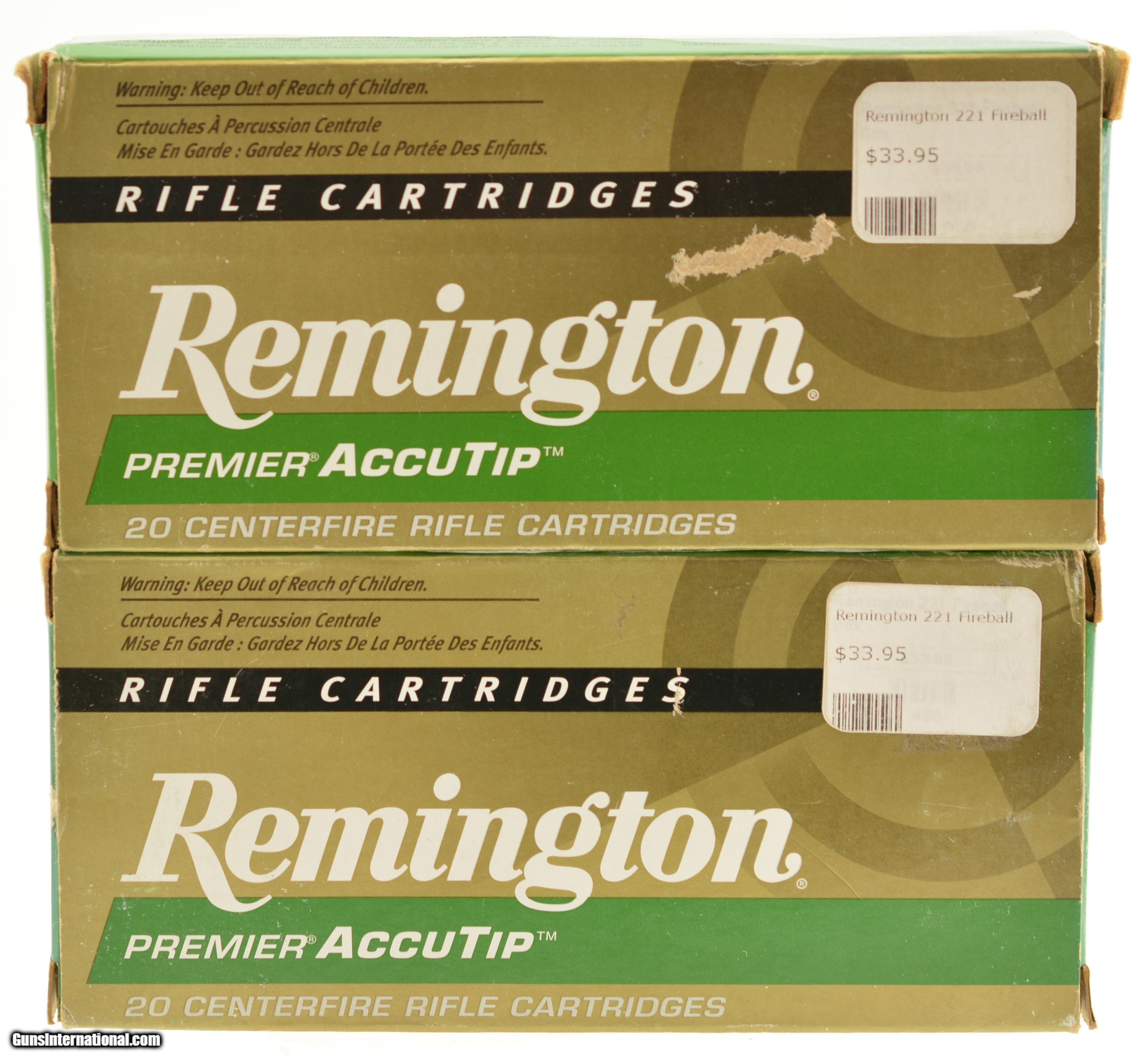 Remington Premier Accutip V 221 Fireball 50gr Accutip V Boat Tail 40