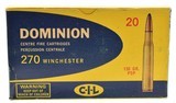 Dominion 270 Winchester Ammo Full Box 130 Grain PSP
