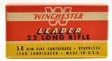 Excellent Brick Fresh 1946 Winchester Leader 22 LR Box AmmoK2388R - 5 of 7