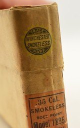 Seldom-Seen Circa 1903 Box 35 Winchester Ammo 250 Gr Patched Soft Poin - 4 of 7