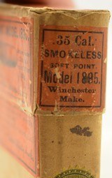 Seldom-Seen Circa 1903 Box 35 Winchester Ammo 250 Gr Patched Soft Poin - 3 of 7