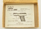 Classic Raven Arms P-25 Auto Pistol Original Box & Manual Excellent - 9 of 10