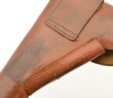 Excellent WWII German High Power Holster RH Brown Leather - 4 of 5