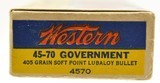 Colorful Full Box Western 'Bullseye' 45-70 Ammo 405 Grain Soft Point - 3 of 7