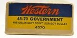 Colorful Full Box Western 'Bullseye' 45-70 Ammo 405 Grain Soft Point - 5 of 7