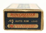 Winchester 45 Auto Rim Ammo “1932" Box “Staynless" Partial 49 Rounds - 3 of 7