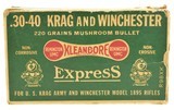 Scarce Rem-UMC Double Train Express 'Dogbone' 30-40 Krag Mushroom Ammo - 1 of 7
