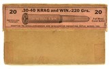 Peters Early 1900's Salmon Label 30-40 Krag & Win Full Box 220 Gr. FMC - 1 of 6