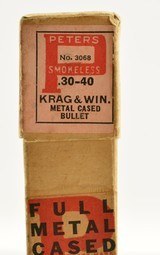 Peters Early 1900's Salmon Label 30-40 Krag & Win Full Box 220 Gr. FMC - 3 of 6