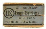 Very Nice Full Box 38 Short Rim Fire Black Powder Ammo US Cartridge Co - 5 of 7