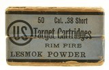 Very Nice Full Box 38 Short Rim Fire Black Powder Ammo US Cartridge Co - 3 of 7