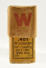 Winchester Full Box 401 Win Self-Loading Model 1910 Ammo 20 Rds. 200 G - 3 of 7