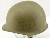 Korean War Era US M1 Helmet w/ Clergy Cross and Name - 3 of 14
