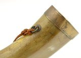 Excellent Flat Powder Horn 1800's w/ Brass fittings - 4 of 9