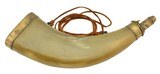 Excellent Flat Powder Horn 1800's w/ Brass fittings - 1 of 9